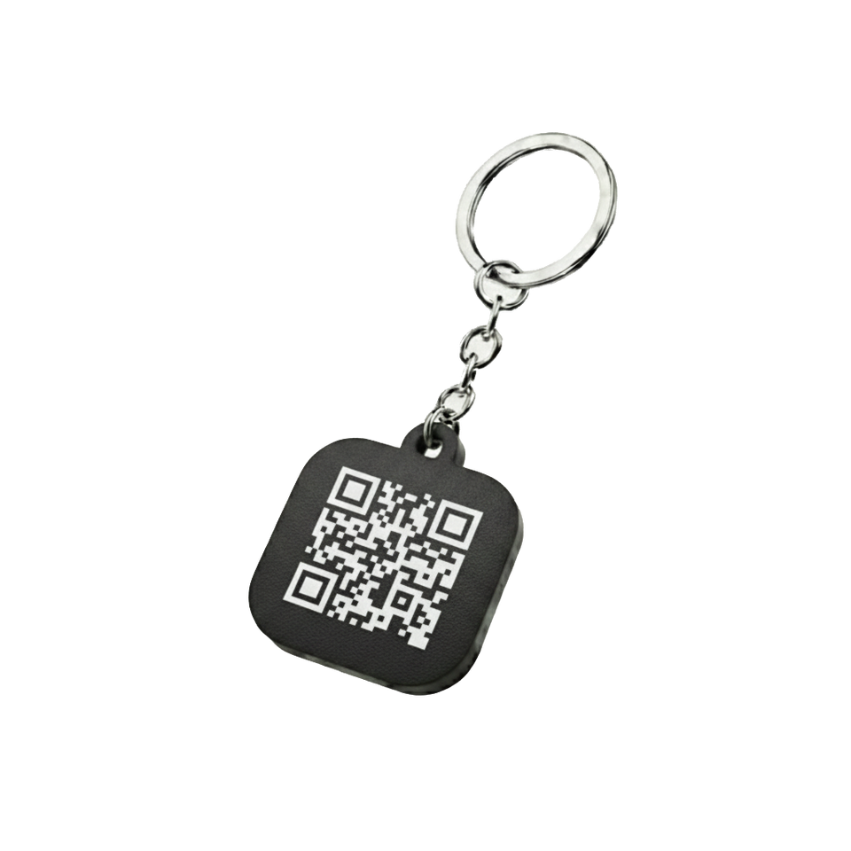 Tył breloka kwadrat, wykończenie gladka, wariant qr