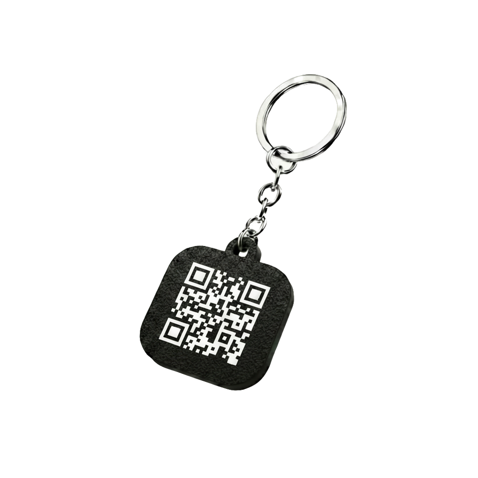 Tył breloka kwadrat, wykończenie teksturowana, wariant qr