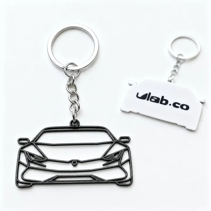 Brelok Aventador NFC z logo ulab.co - widok z przodu